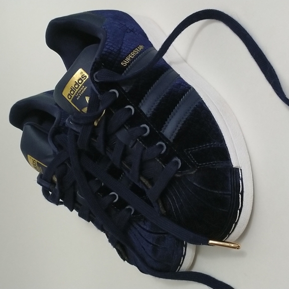 Navy Blue Adidas Superstar - Picture 1 of 3